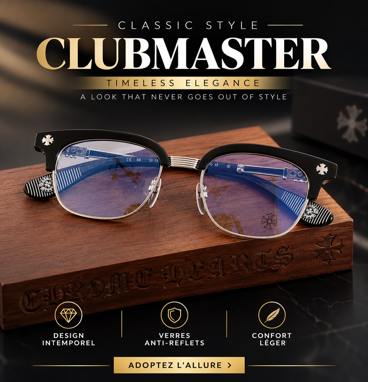 Lunette CH CLUBMASTER (autorisation d’ouverture ) fb
