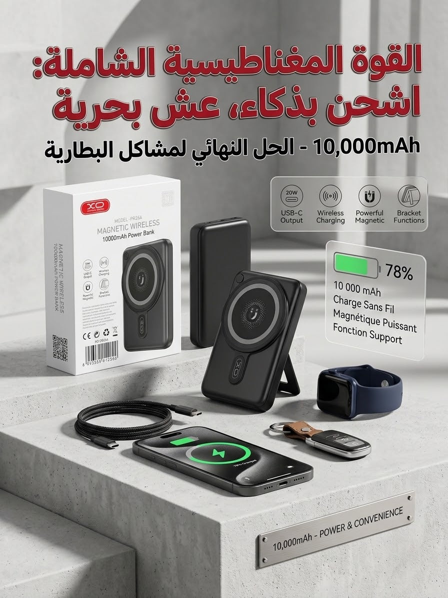 Cable + Magnetic Wireless Power bank