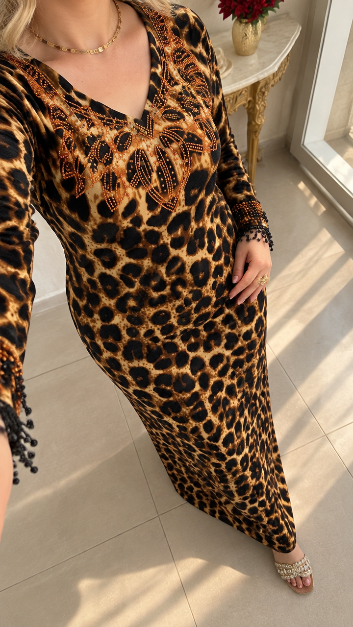 Robe luxe léopard